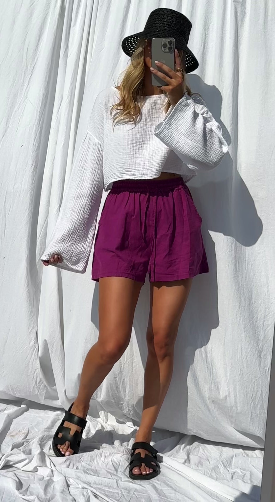 White pleated skirt