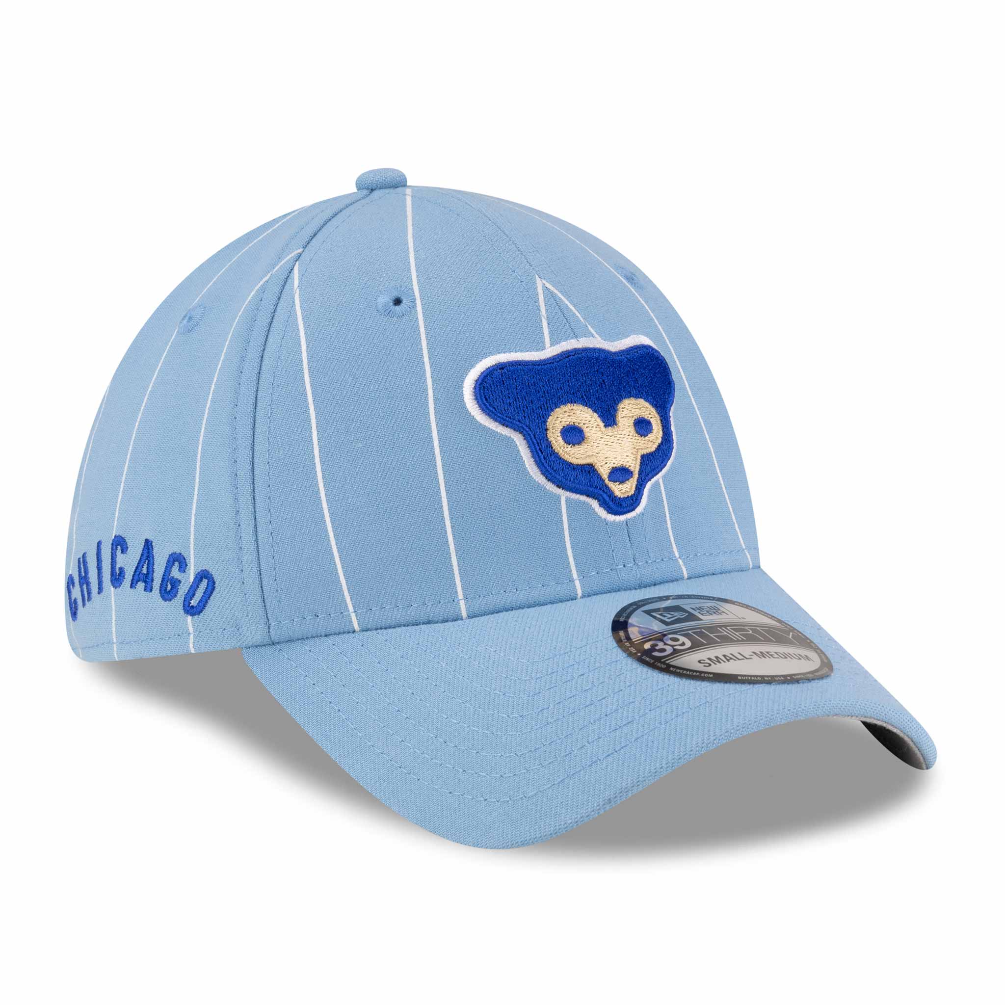 Chicago Cubs New Era 39THIRTY Baby Blue Pinstripe 1969 Bear Stretch Fit Cap、mySite、vikingsvslions