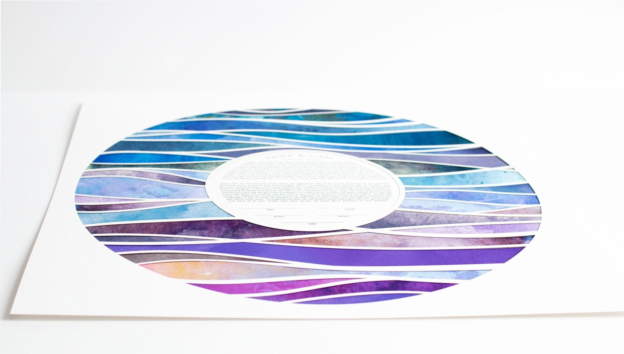  Abstract Waves Paper Cut Ketubah by Adriana Saipe、mySite、elrpsem3k
