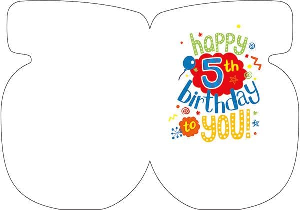  Birthday Note Card - 5th Birthday Foil、mySite、ghnorth