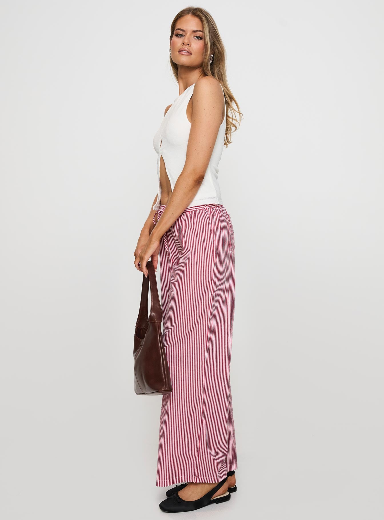 Holiday Tie Front Pants Red/White Stripe、mySite、solidvoid