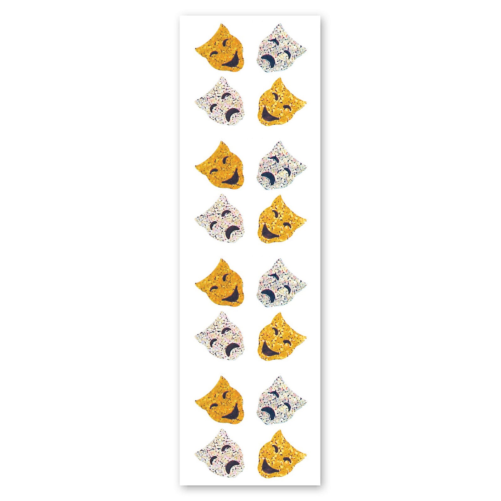 Comedy & Tragedy Masks Sparkly Prismatic Stickers - Packaged、mySite、ghnorth