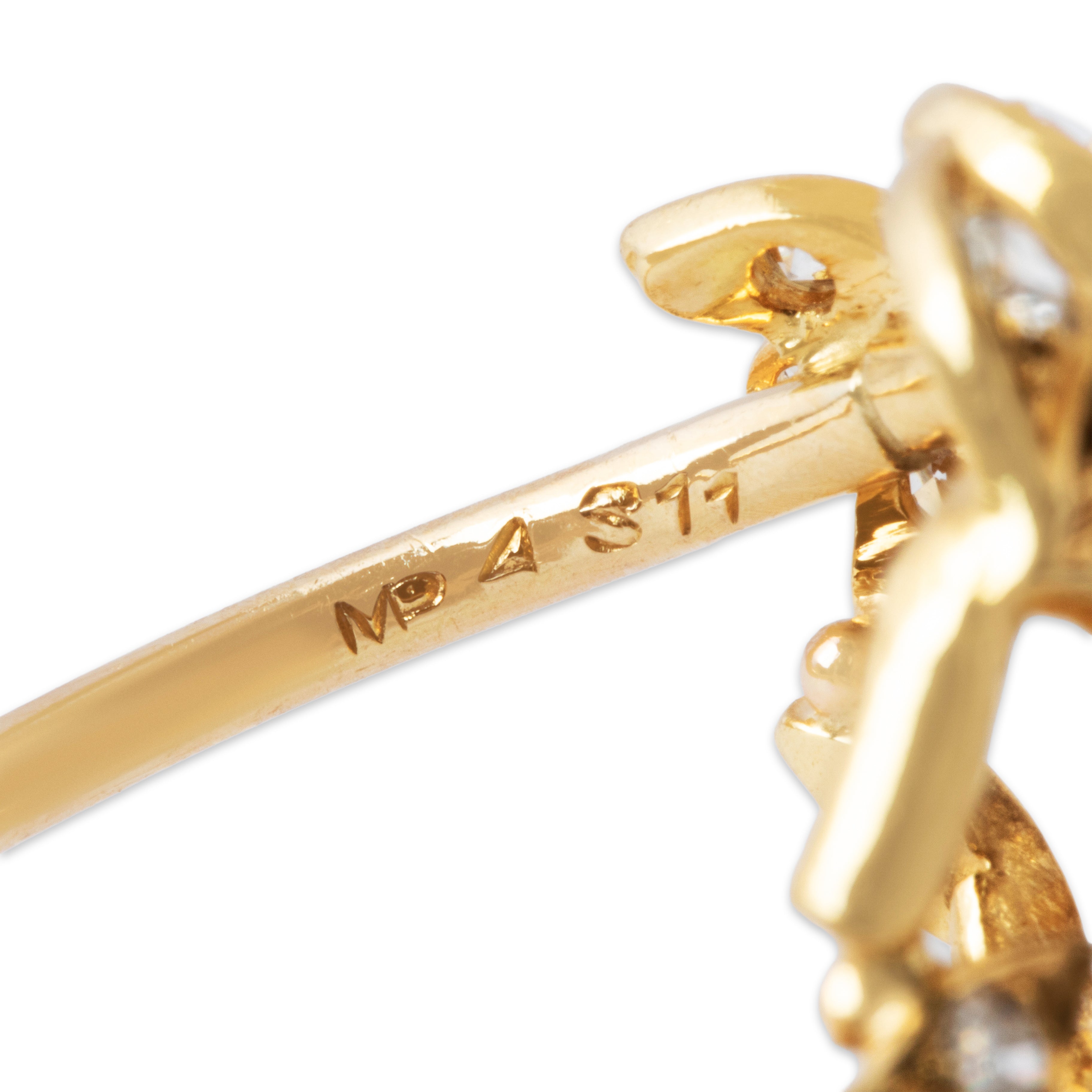 Vintage 18k Yellow & White Gold Diamond Sapphire Ruby Fabulous Flyer Ring 5.75、mySite、hinf8tx79