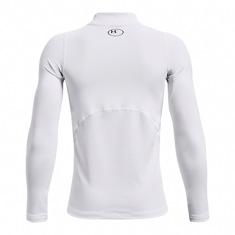 Under Armour Youth ColdGear庐 Mock Long Sleeve Compression Shirt - White、mySite、noshort