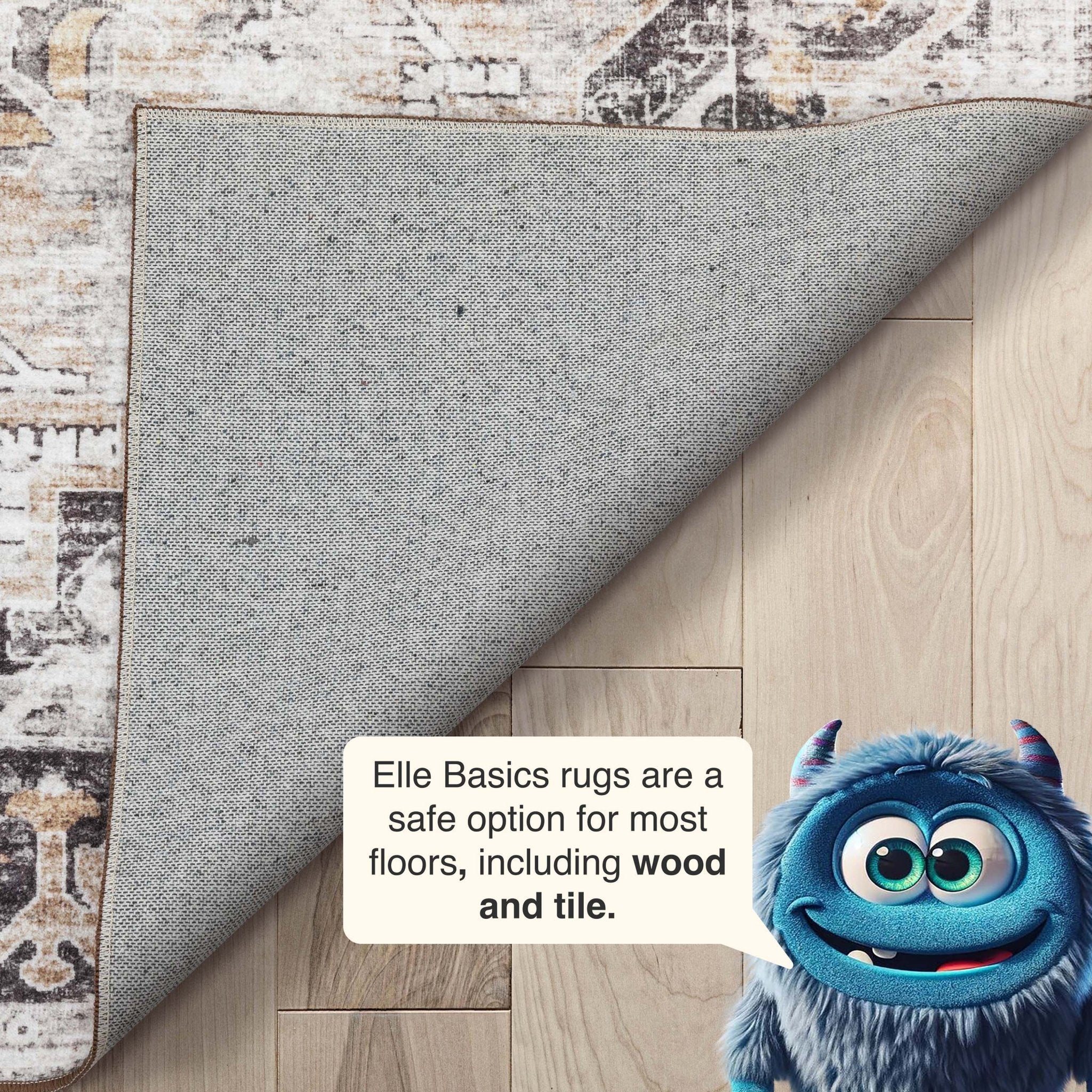 Elle Basics Rendezvous Vintage Medallion Easy-Clean Washable Non-Slip Rug by Well Woven、mySite、gigharbornorthrealestate