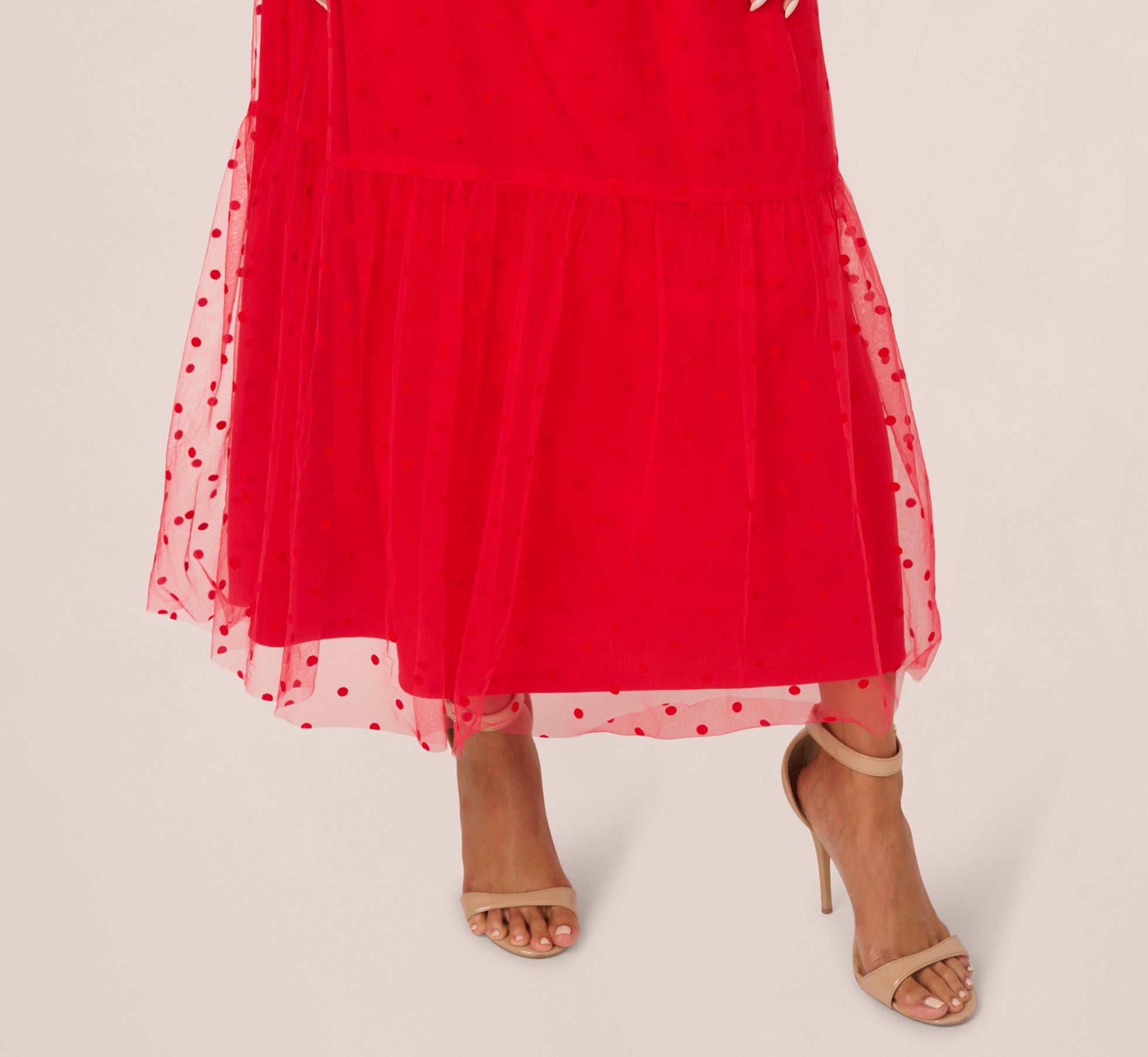 Dot Tulle Ruffle Dress In Red、mySite、solidvoid