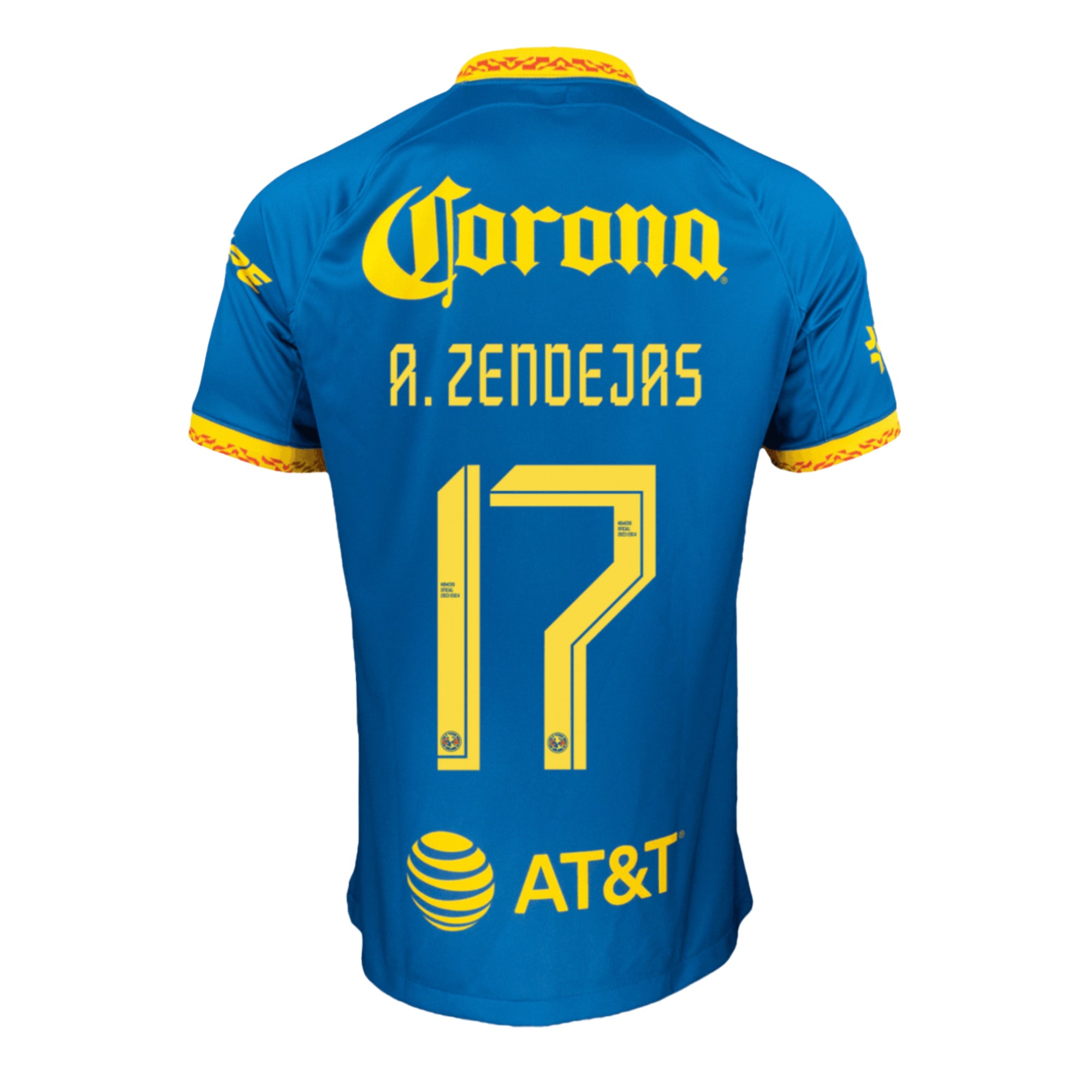 Nike Men's Club America 2023/24 Away Jersey w/ A.Zendejas #17 Printing、mySite、noshort
