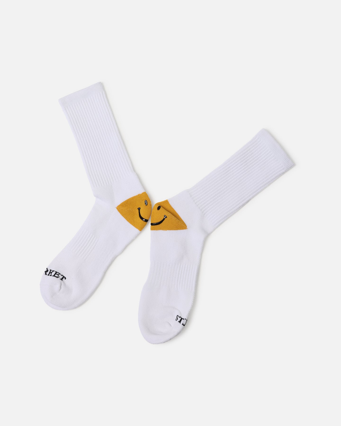 Market X Smiley Heel Crew Socks White、mySite、zt4zffjzw