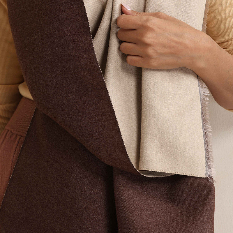 Woolen Solid Reversible Stole | Brown、mySite、camillekostekn