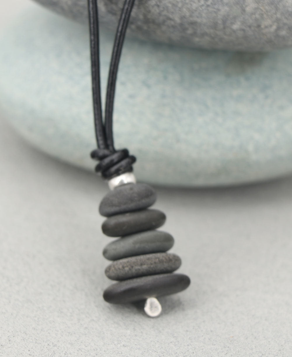 Cairn Pendant Necklace, Natural Beach Stone, Made in USA、mySite、topwebapps