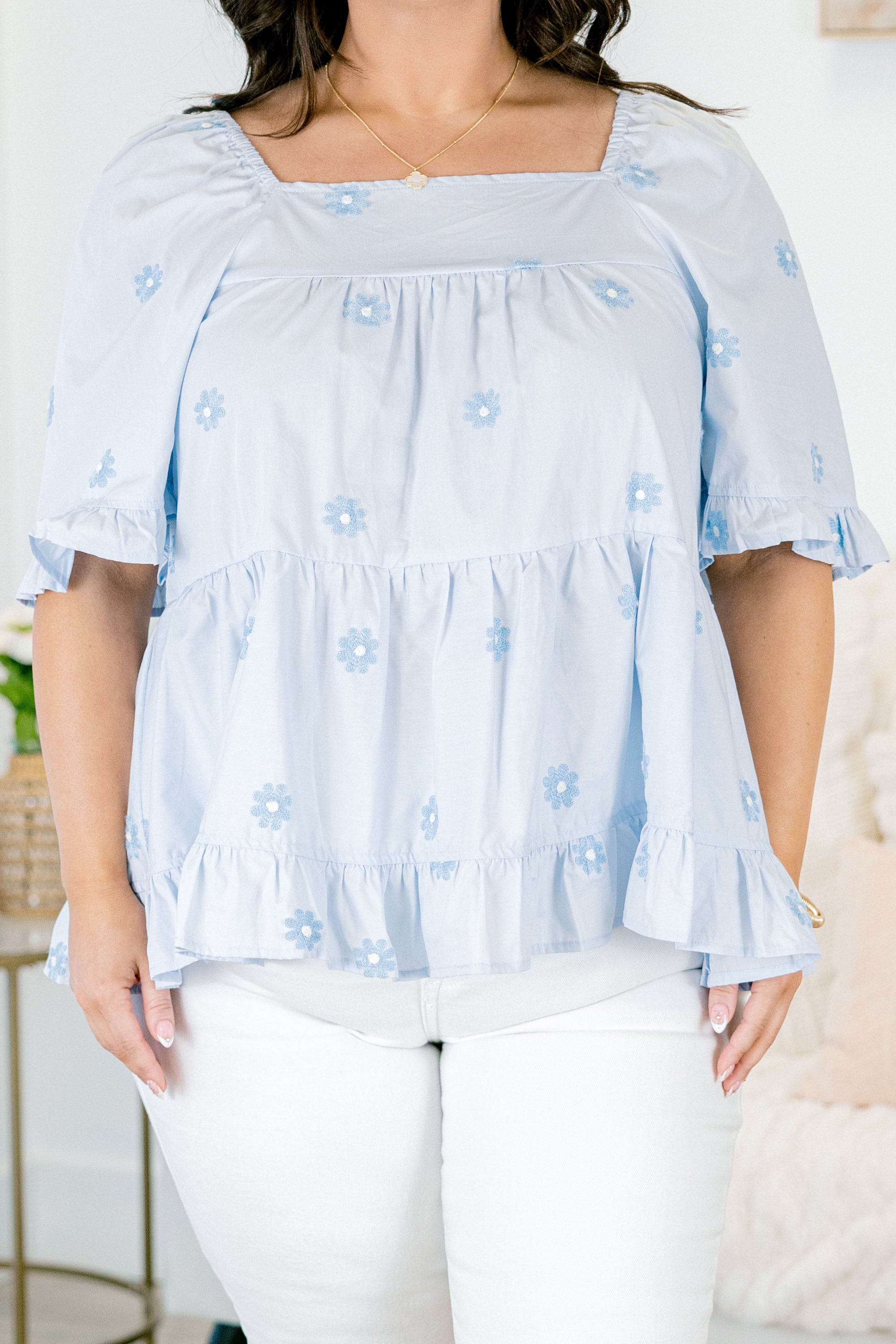  Grateful To Be Here Top, Light Blue、mySite、justintrudeaud