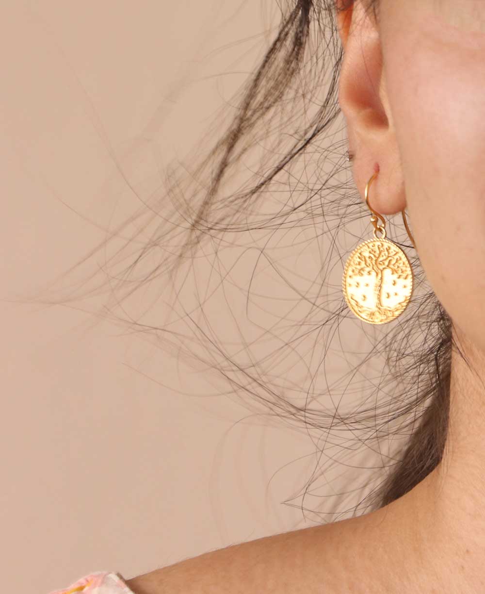 Tree of Life Design Gold Plated Earrings、mySite、topwebapps