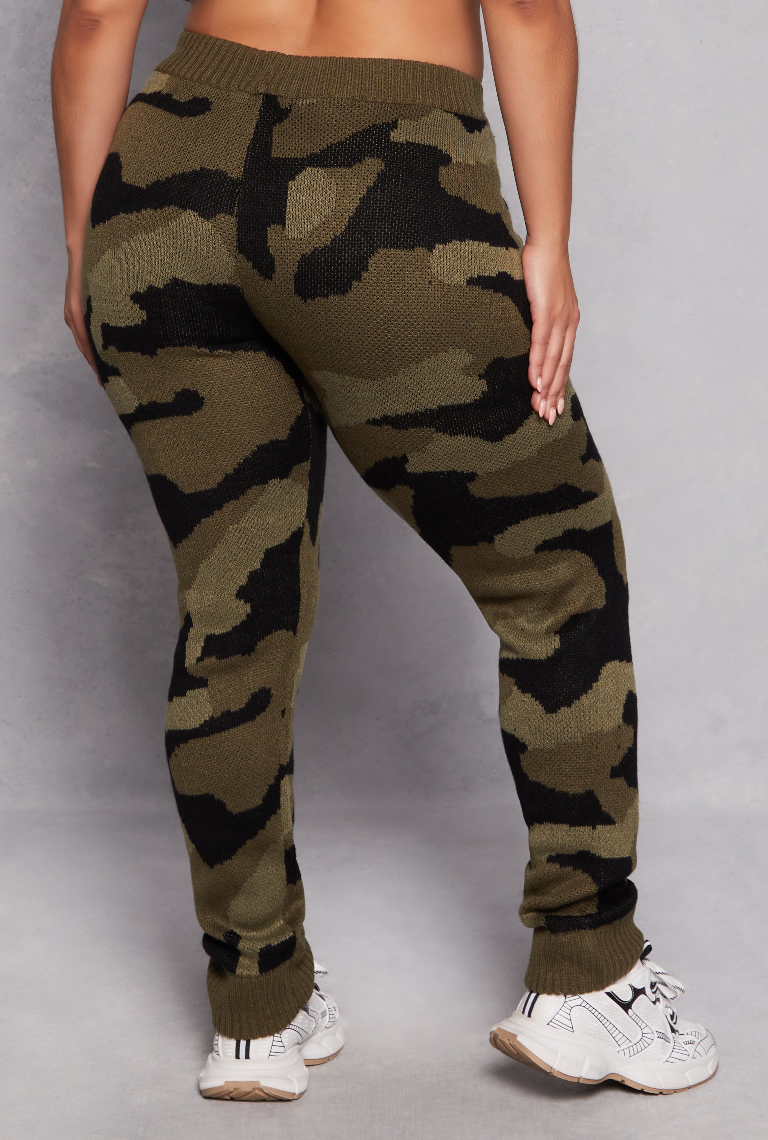 Plus Size Camo Knit Joggers、mySite、camillekostekn