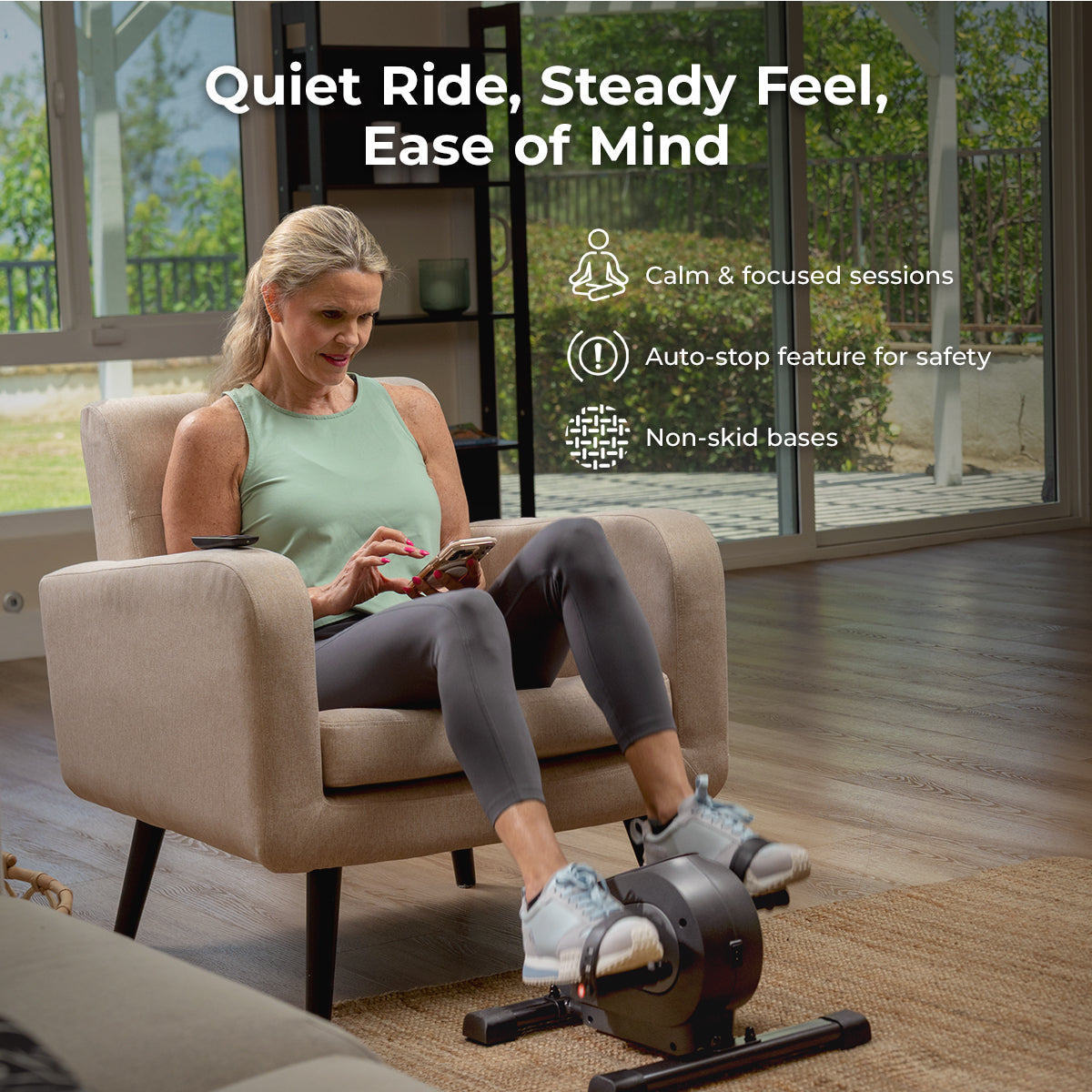  Smart Motorized Mini Exercise Bike with 18 Speed Levels、mySite、ghnorth