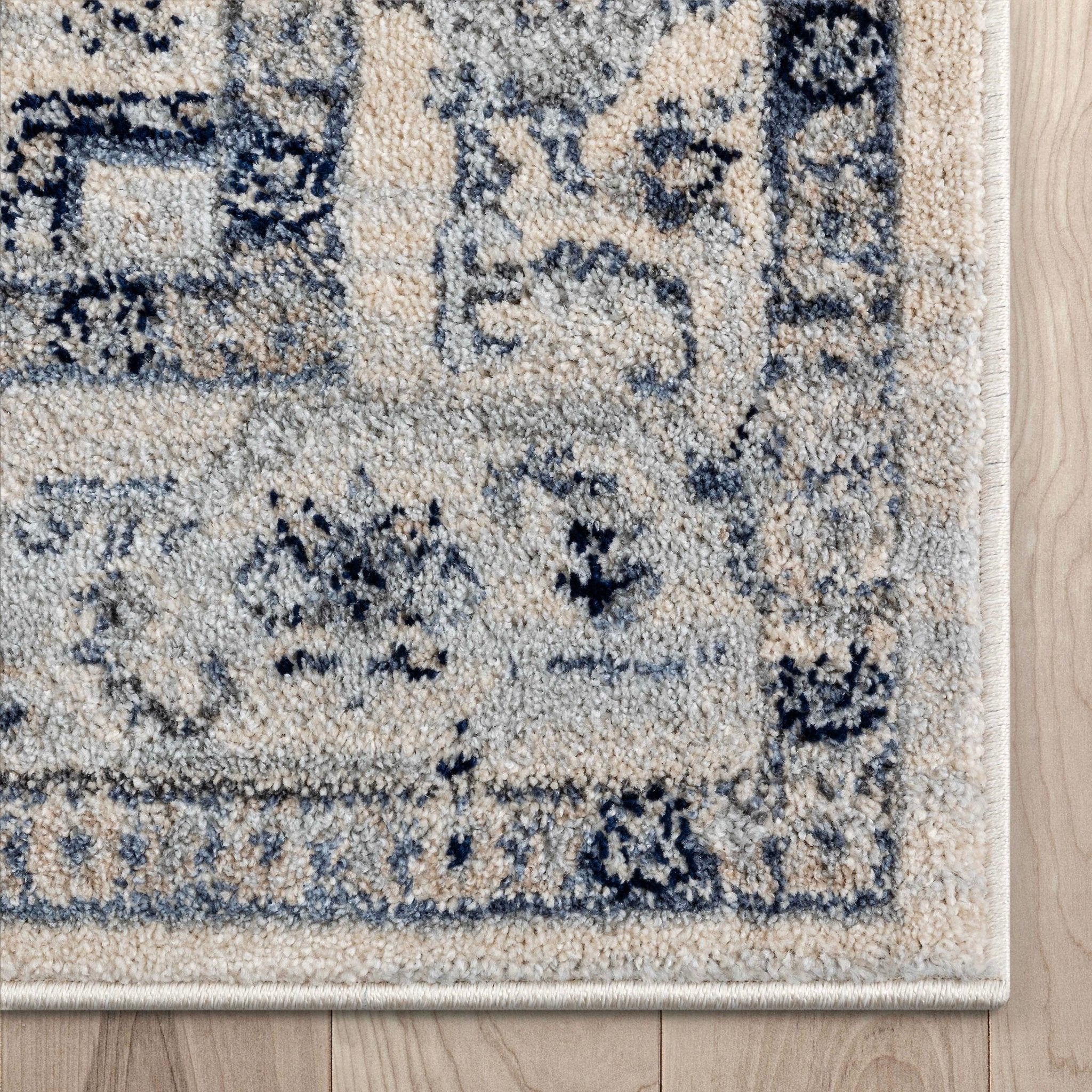 Leon Medallion Ivory Blue Beige Rug For Living Room, Bedroom, and Dining Room、mySite、gigharbornorthrealestate