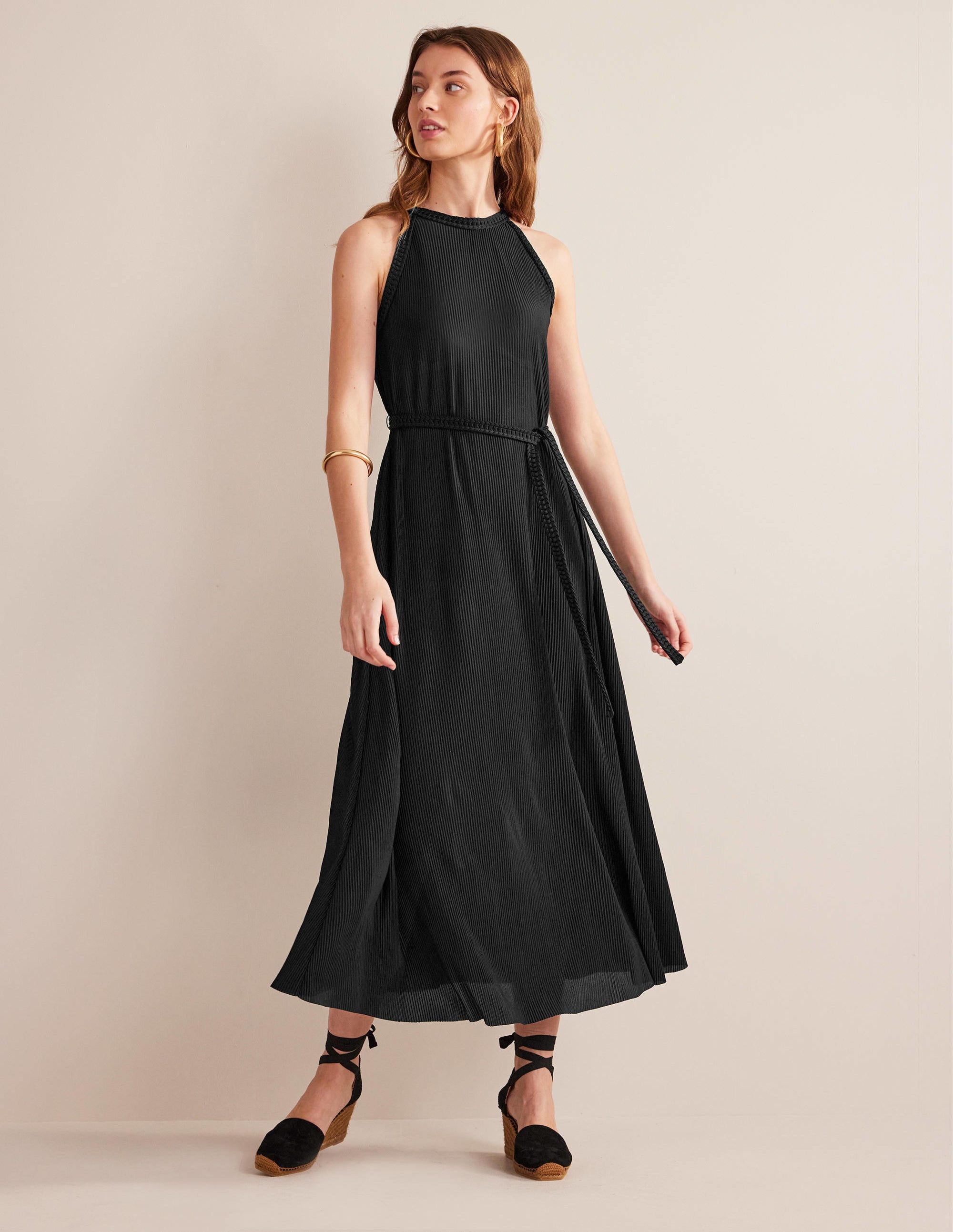  Jersey Plisse Maxi Dress-Black、mySite、ashleygrahame