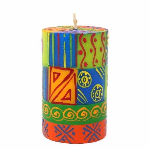 Single Boxed Hand-Painted Pillar Candle - Shahida Design - Nobunto、mySite、g9winljtr