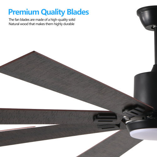60" Modern Wood Ceiling Fan with Light and Remote Control,6-Speed Noiseless Reversible DC Motor, Ceiling Fan for Kitchen Dinning Living Room、、eastwooduniform