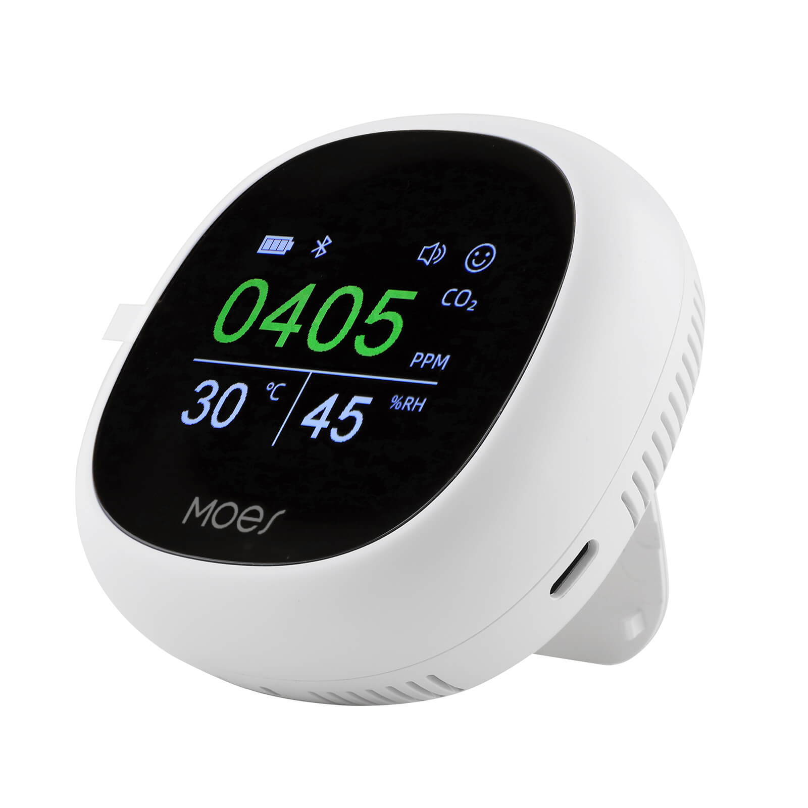 MOES Bluetooth Smart Carbon Dioxide Tester Portable CO2 Temp Humi Air Quality Monitor、mySite、fannypackpong