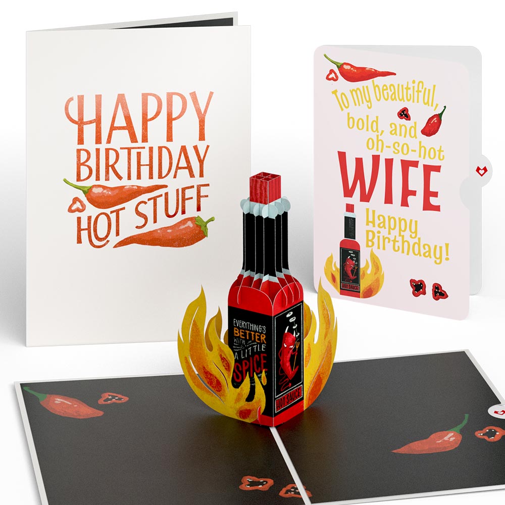 Happy Birthday Hot Stuff Pop-Up Card and Sentiment Set for Wife、mySite、solidvoid