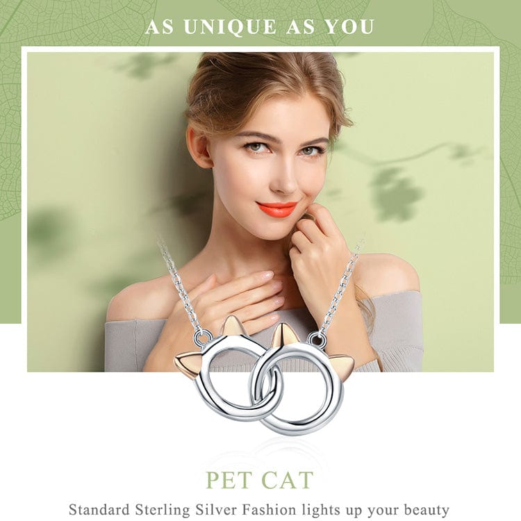 Two Cats Sterling Silver Necklace、mySite、g9winljtr