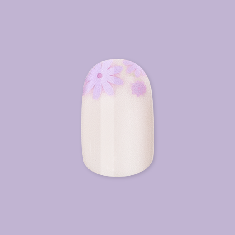 Floral Tip | Short | Round - Tab Press-On、mySite、solidvoid