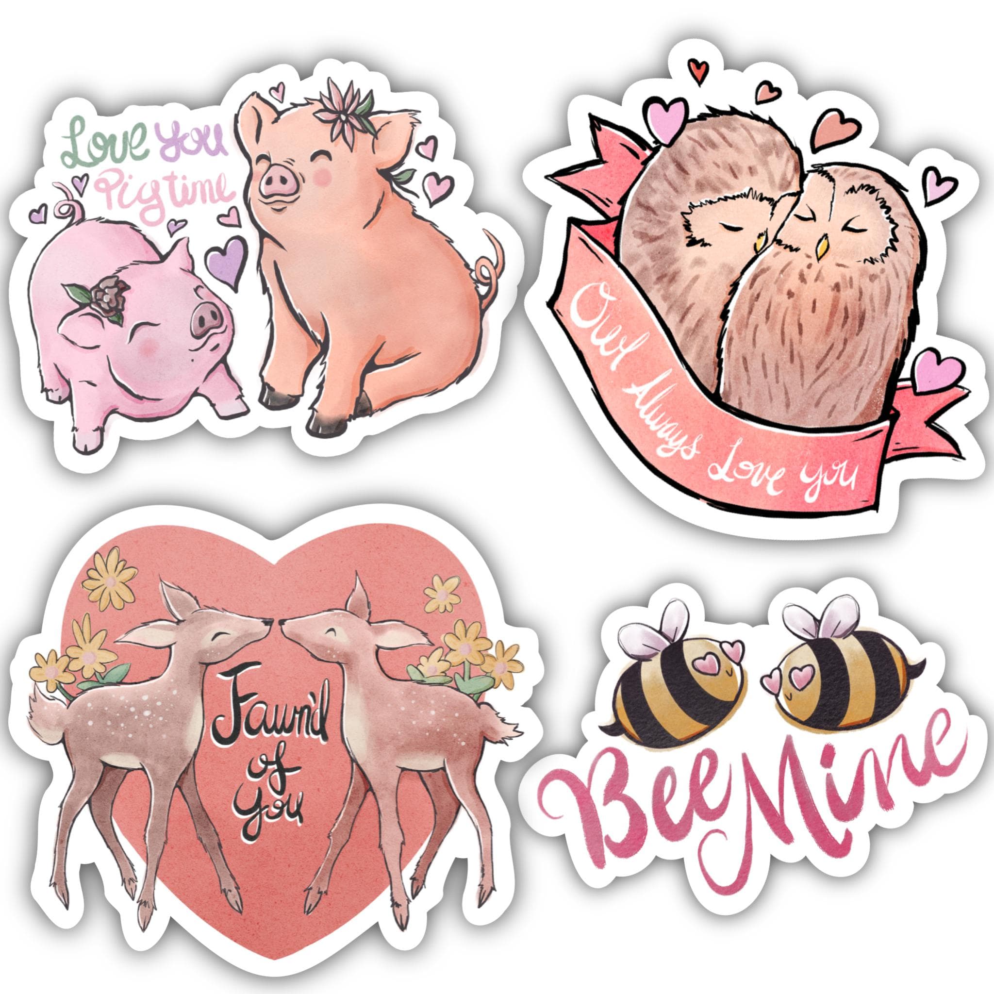  Valentine's Sticker Pun 4 Pack、mySite、elrpsem3k