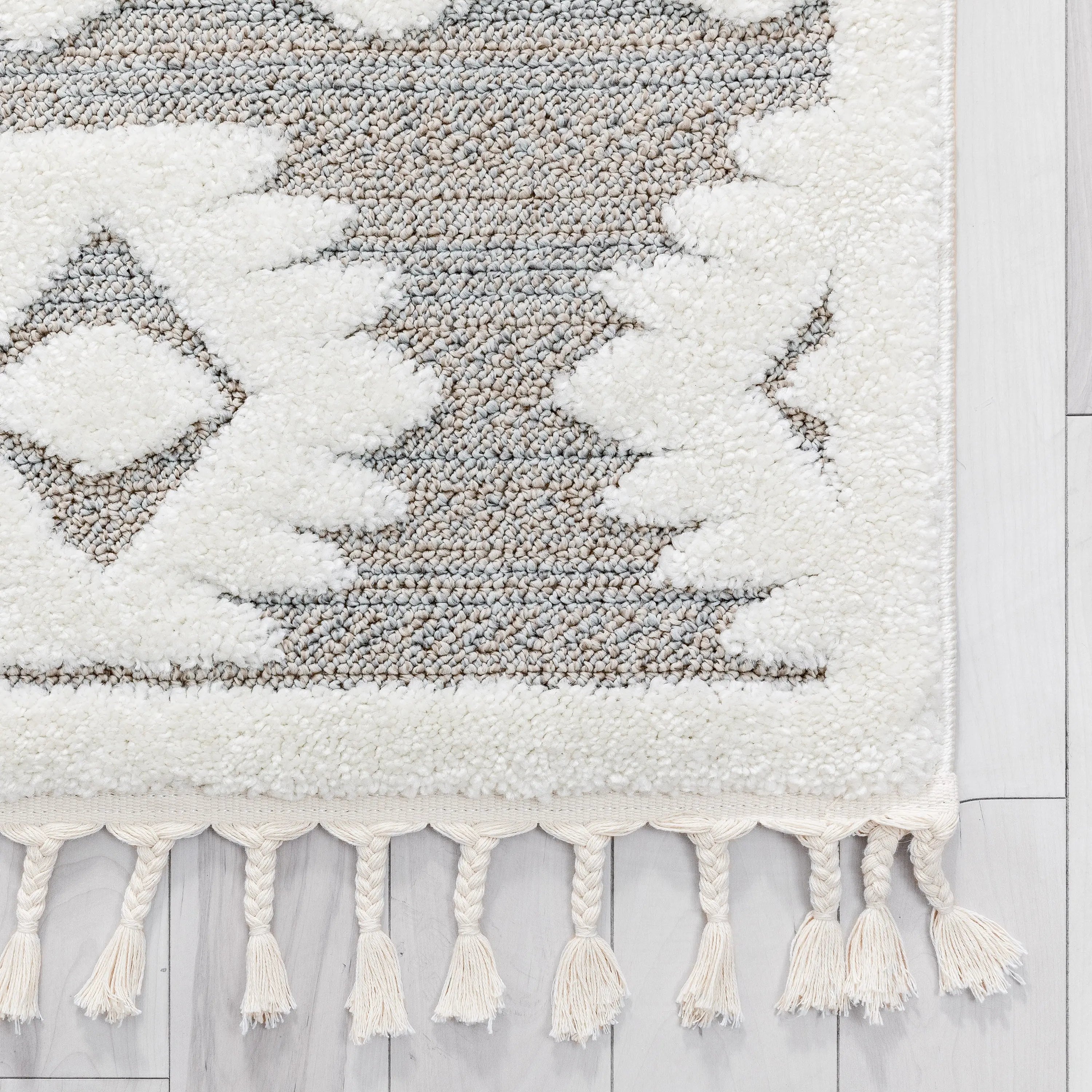 Addison Tribal Moroccan Diamond Pattern Beige High-Low Textured Rug、mySite、gigharbornorthrealestate