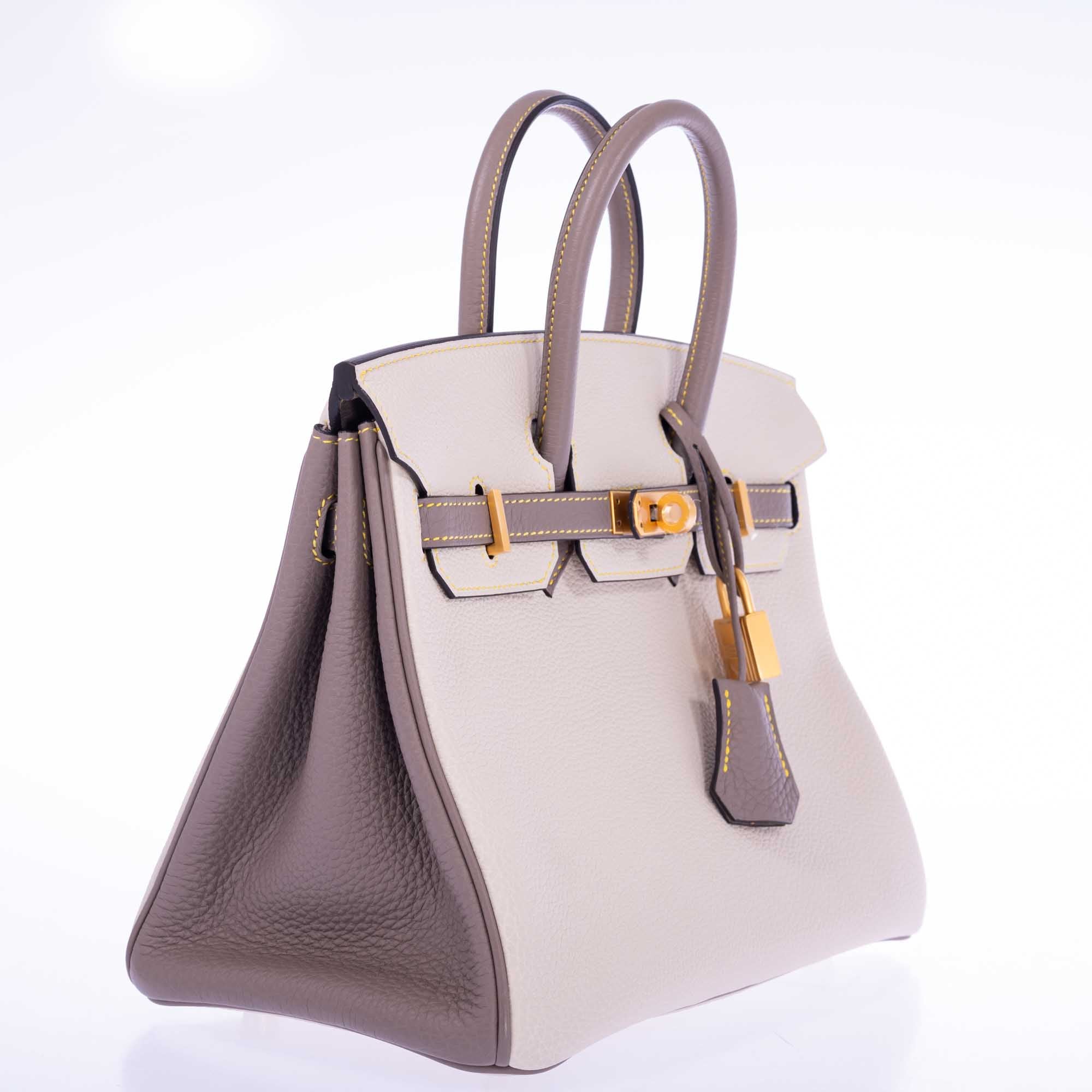 Hermès Birkin 25 HSS Craie, Gris Asphalt Togo, Yellow Stitching Gold Hardware、mySite、garminoutage.com