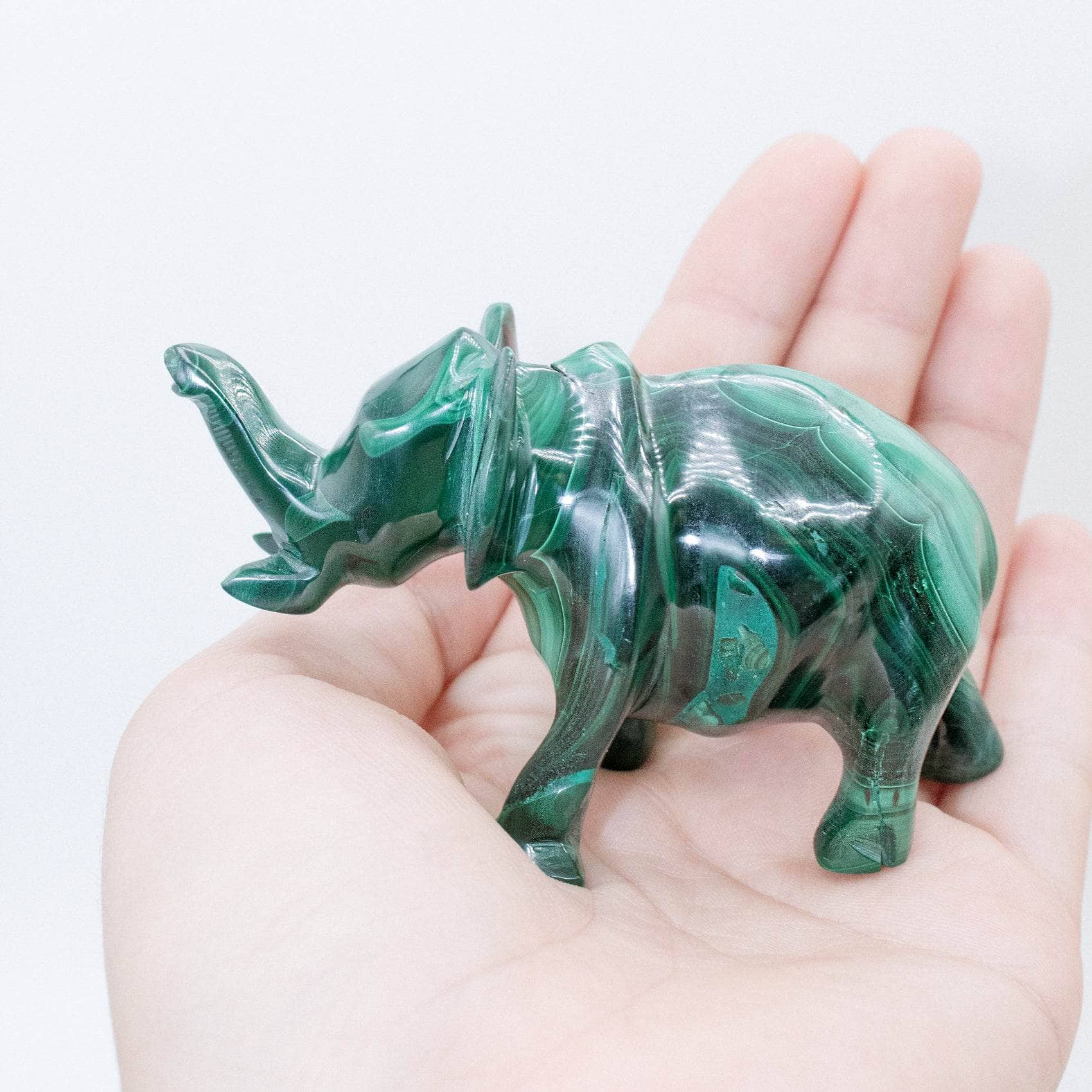 Genuine Malachite Elephants - Hand Carved - 1 of a Kind、mySite、hinf8tx79