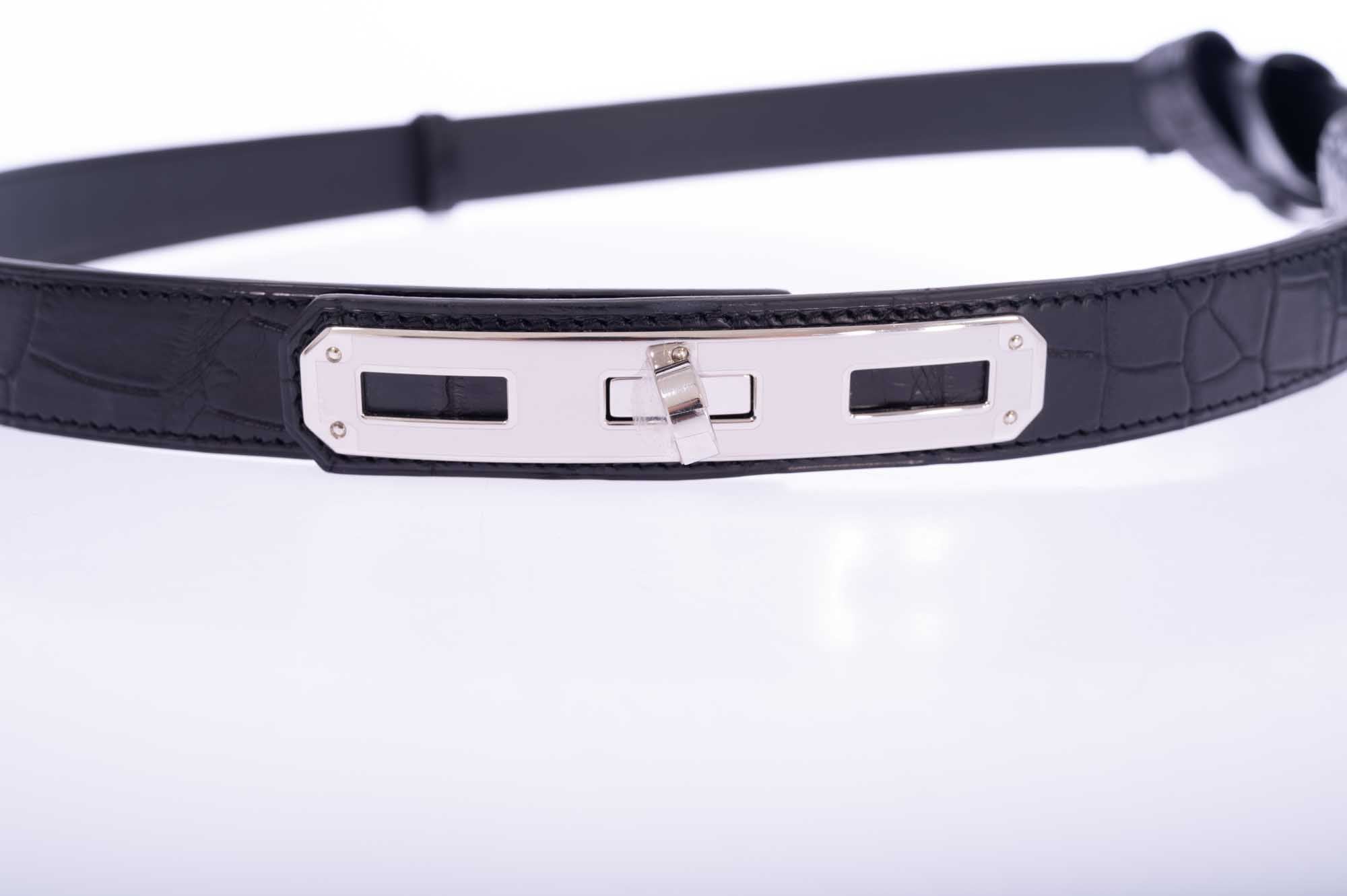 Hermès O'Kelly Move 24 Belt Black Alligator Palladium Hardware、mySite、garminoutage.com