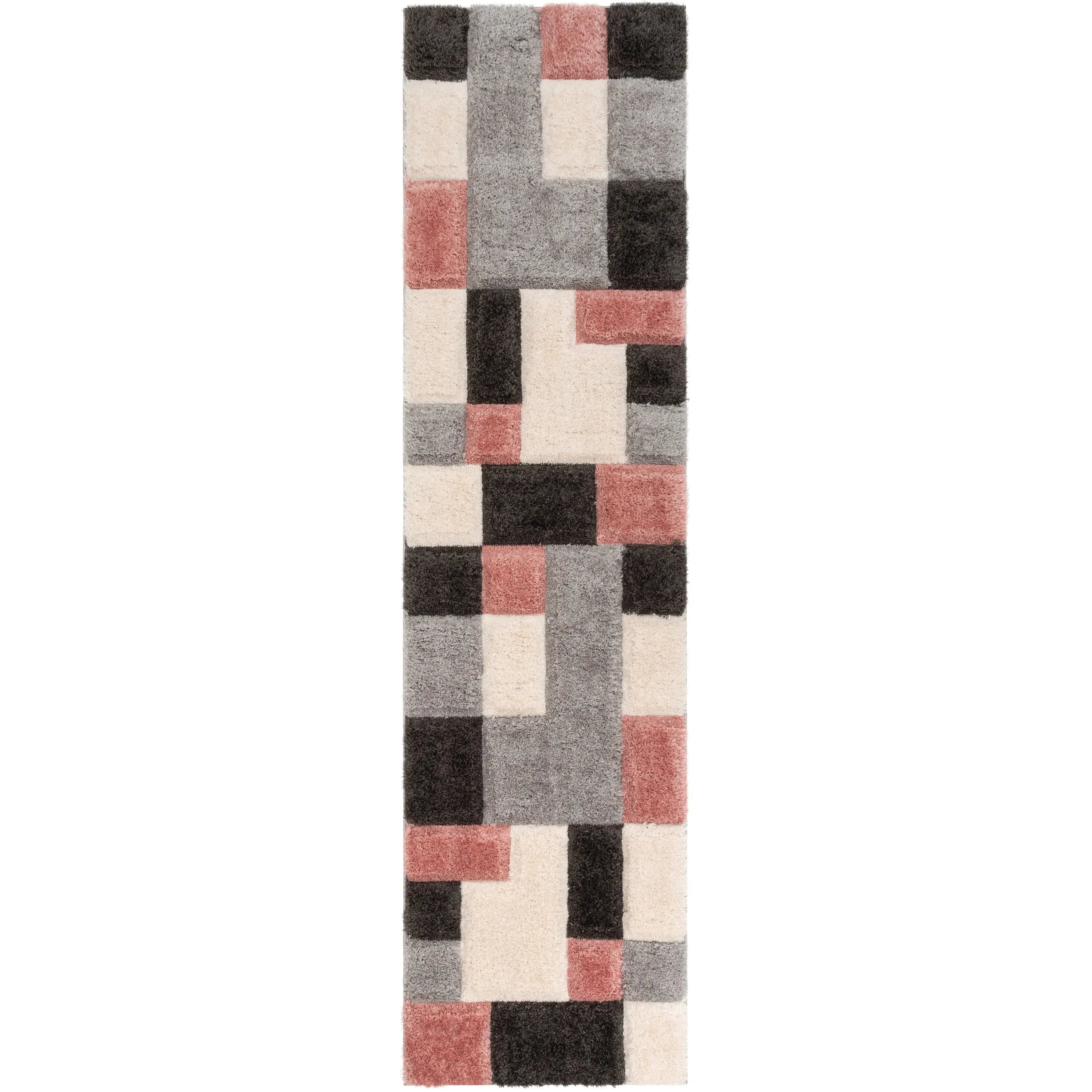 Escondido Blush Modern Geometric 3D Textured Shag Rug、mySite、gigharbornorthrealestate