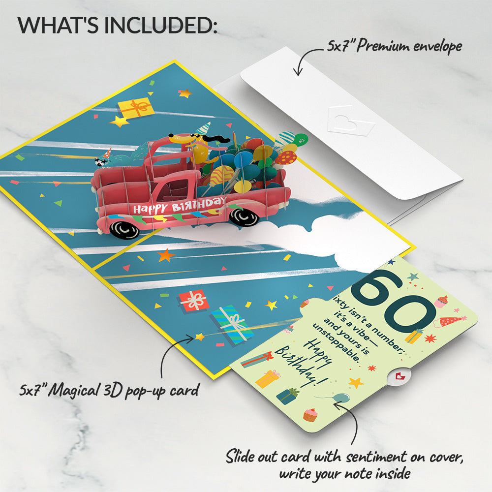 60th Birthday Truck Pop-Up Card and Sentiment Set、mySite、solidvoid