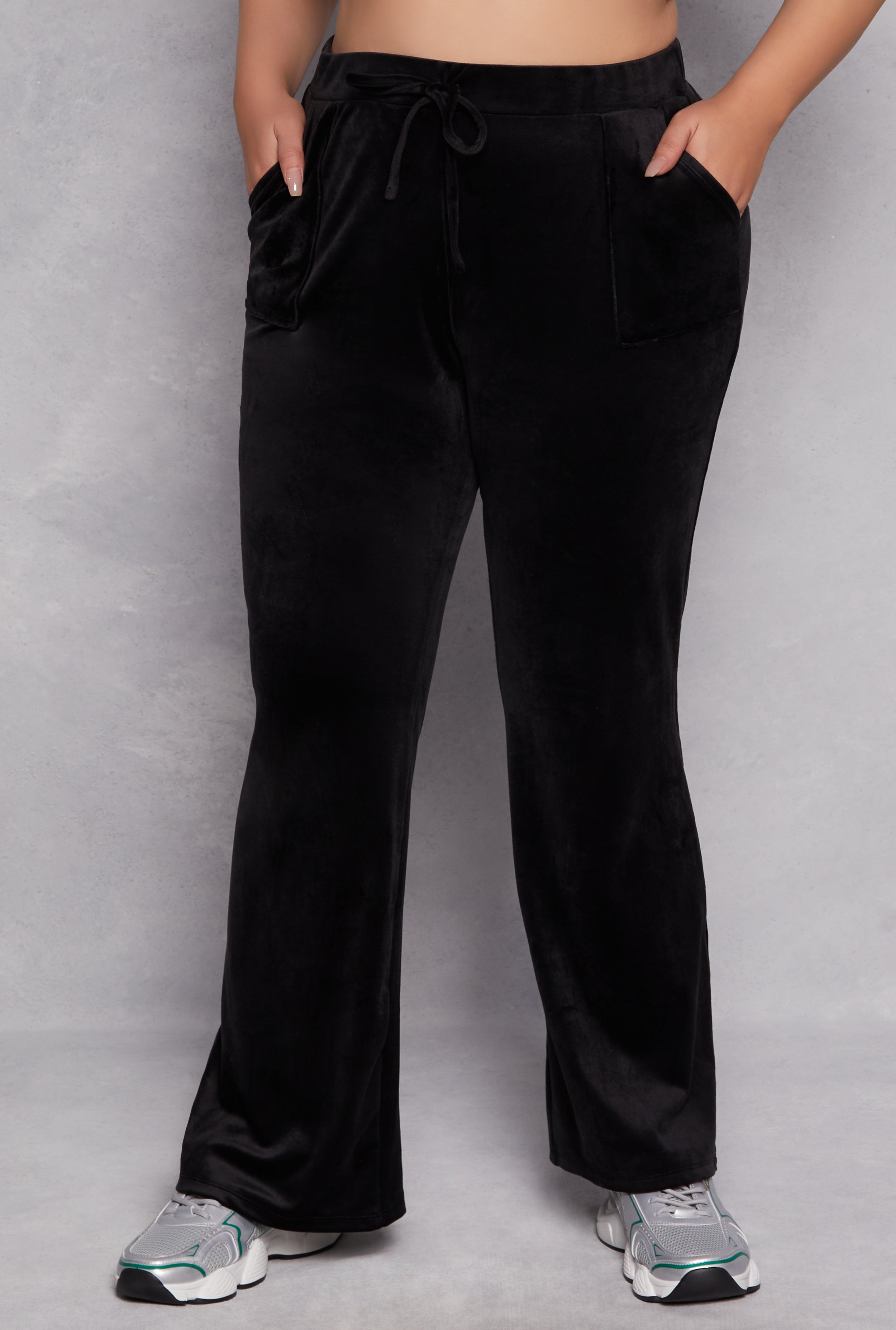 Plus Size Velour Wide Leg Sweatpants、mySite、camillekostekn