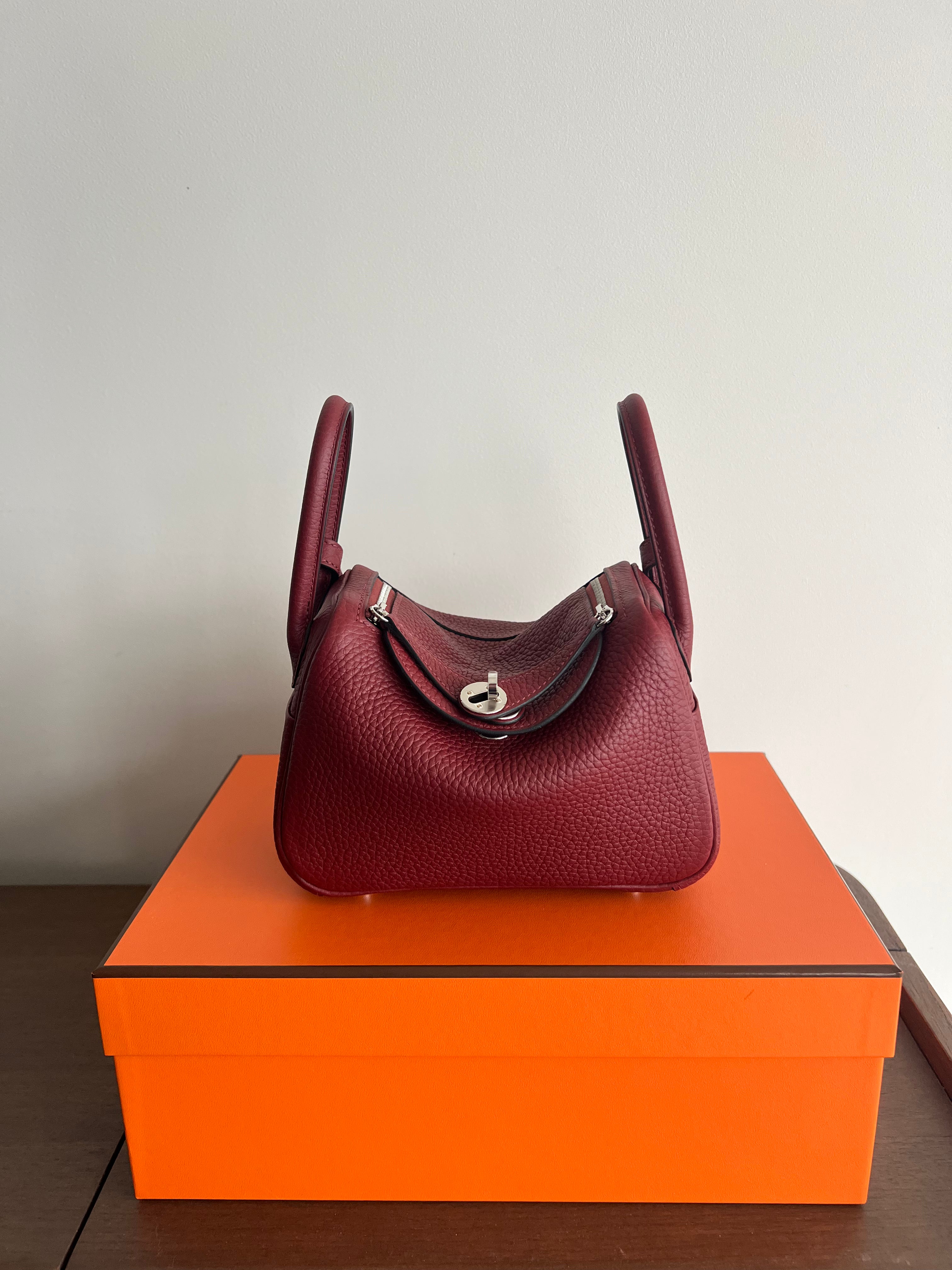 Hermès Mini Lindy Rouge H Clemence PHW、mySite、garminoutage.com