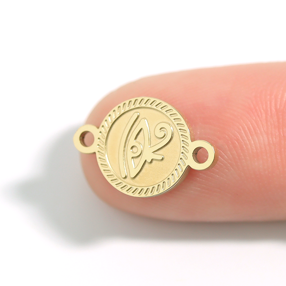 18K Gold PVD Stainless Steel Eye of Horus Connector Charm / PDL0052、mySite、dreamappss