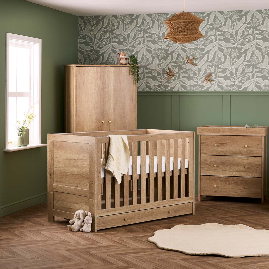  Obaby Nika 3 Piece Room Set & Under Drawer - Oak、mySite、merchandisen