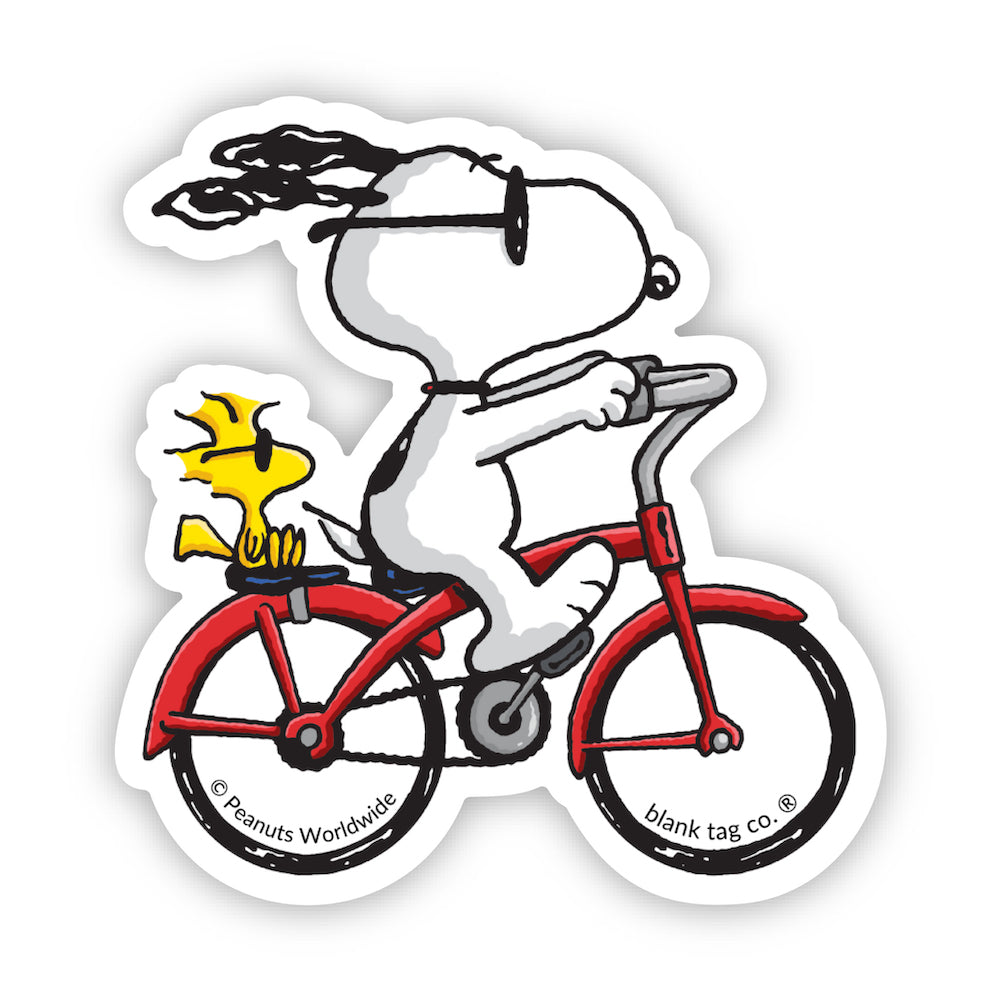 The Peanuts Snoopy Riding A Bicycle Vinyl Sticker Decal、mySite、ghnorth