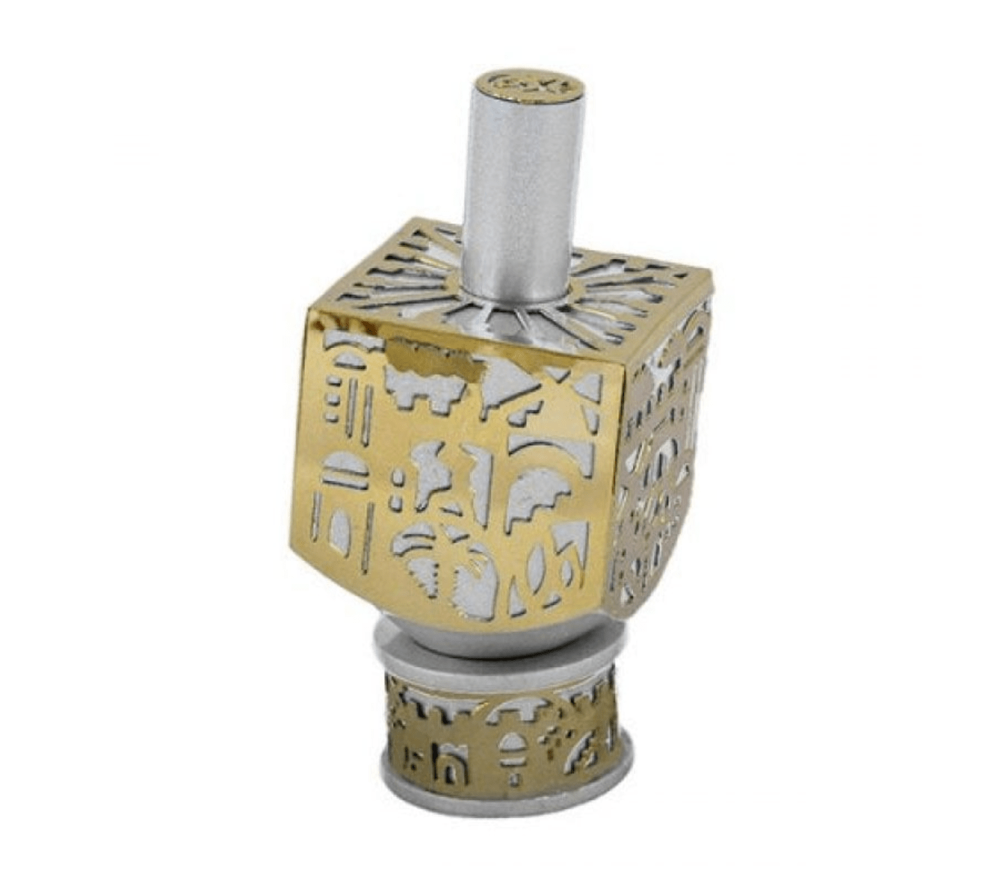 Small Metal Cutout of Jerusalem Dreidel by Yair Emanuel - Gold、mySite、topwebapps