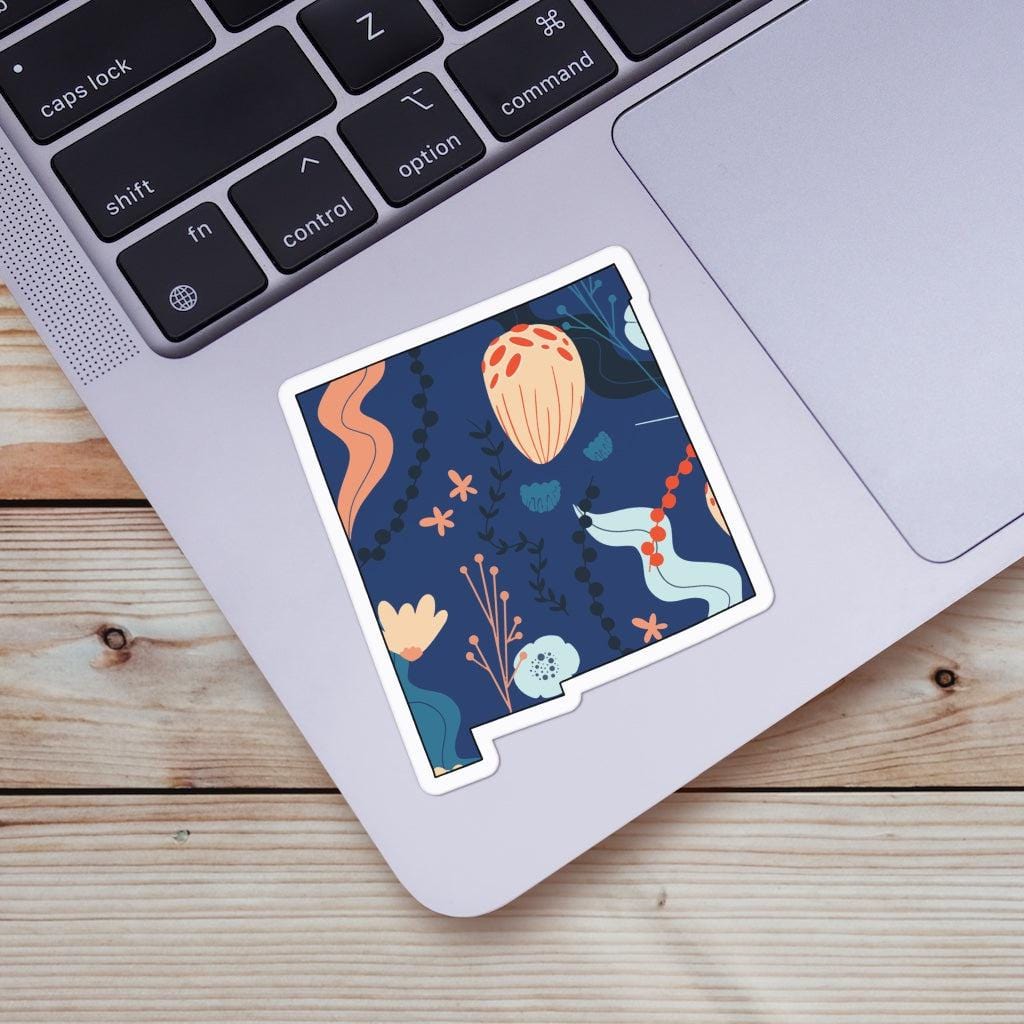  New Mexico Blue Floral Abstract Sticker、mySite、ghnorth