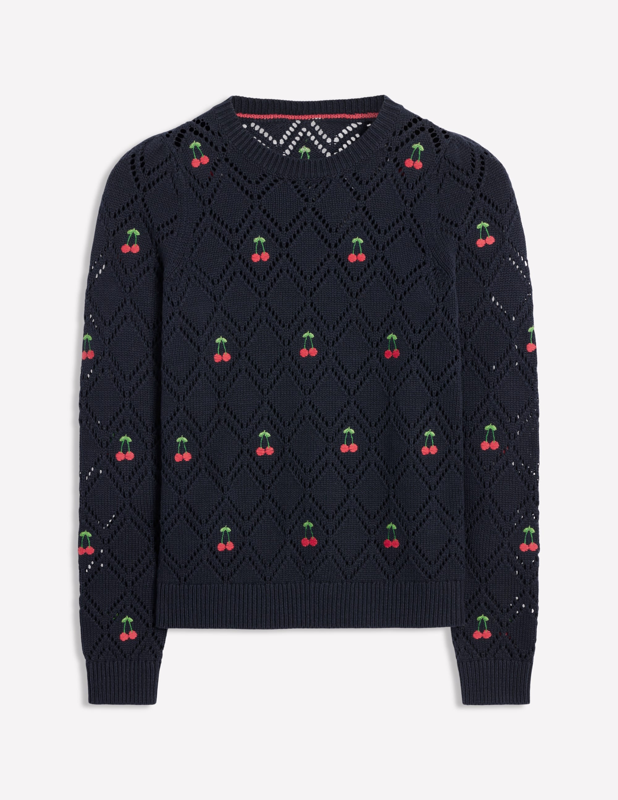  Enid Embroidered Sweater-Navy, Cherries、mySite、ashleygrahame