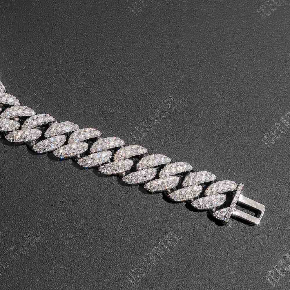 2-Row Iced Out Miami Cuban Link Bracelet 14K Gold - 15MM、mySite、hinf8tx79
