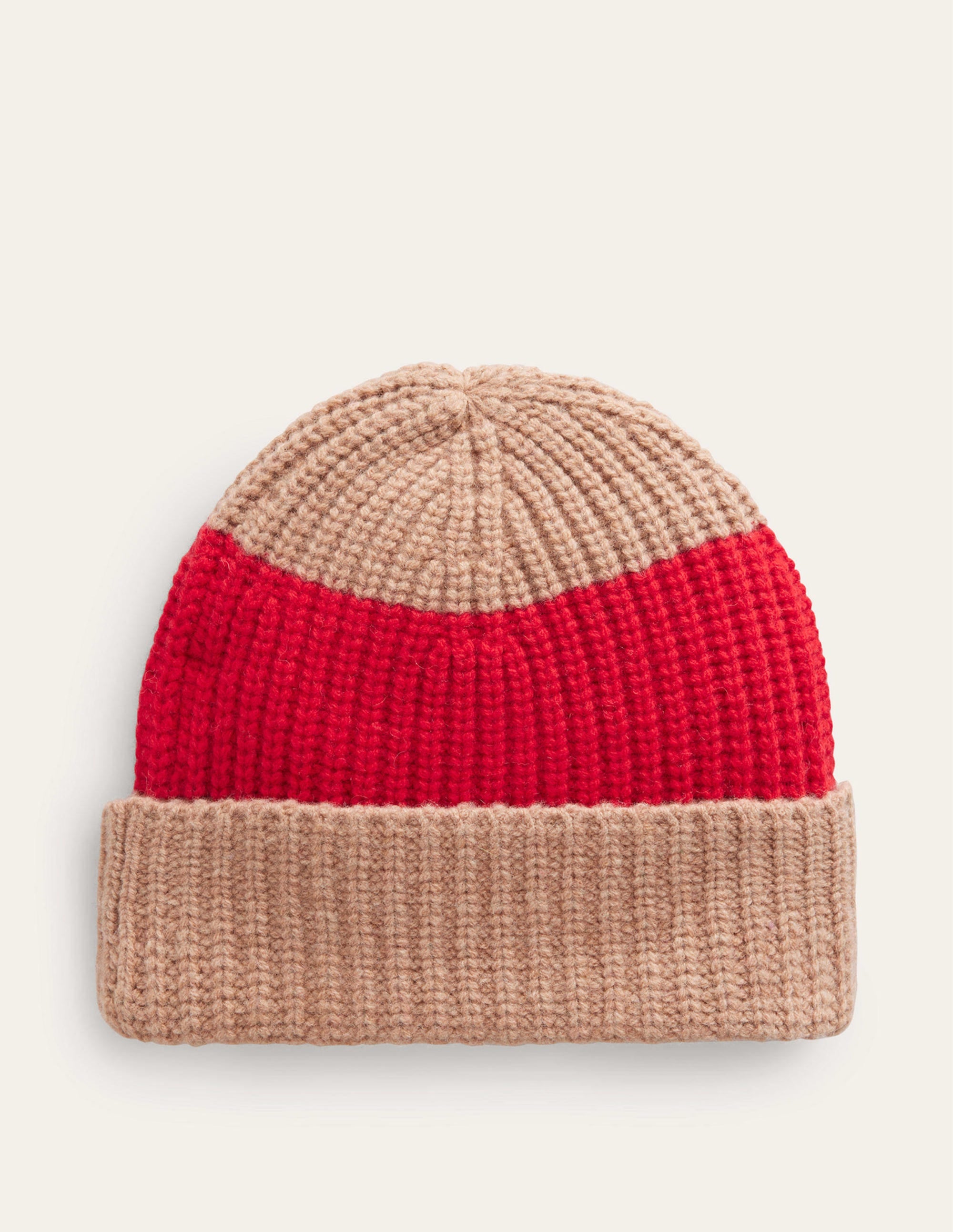  Colour Block Beanie Hat-Brilliant Red/ Camel、mySite、ashleygrahame