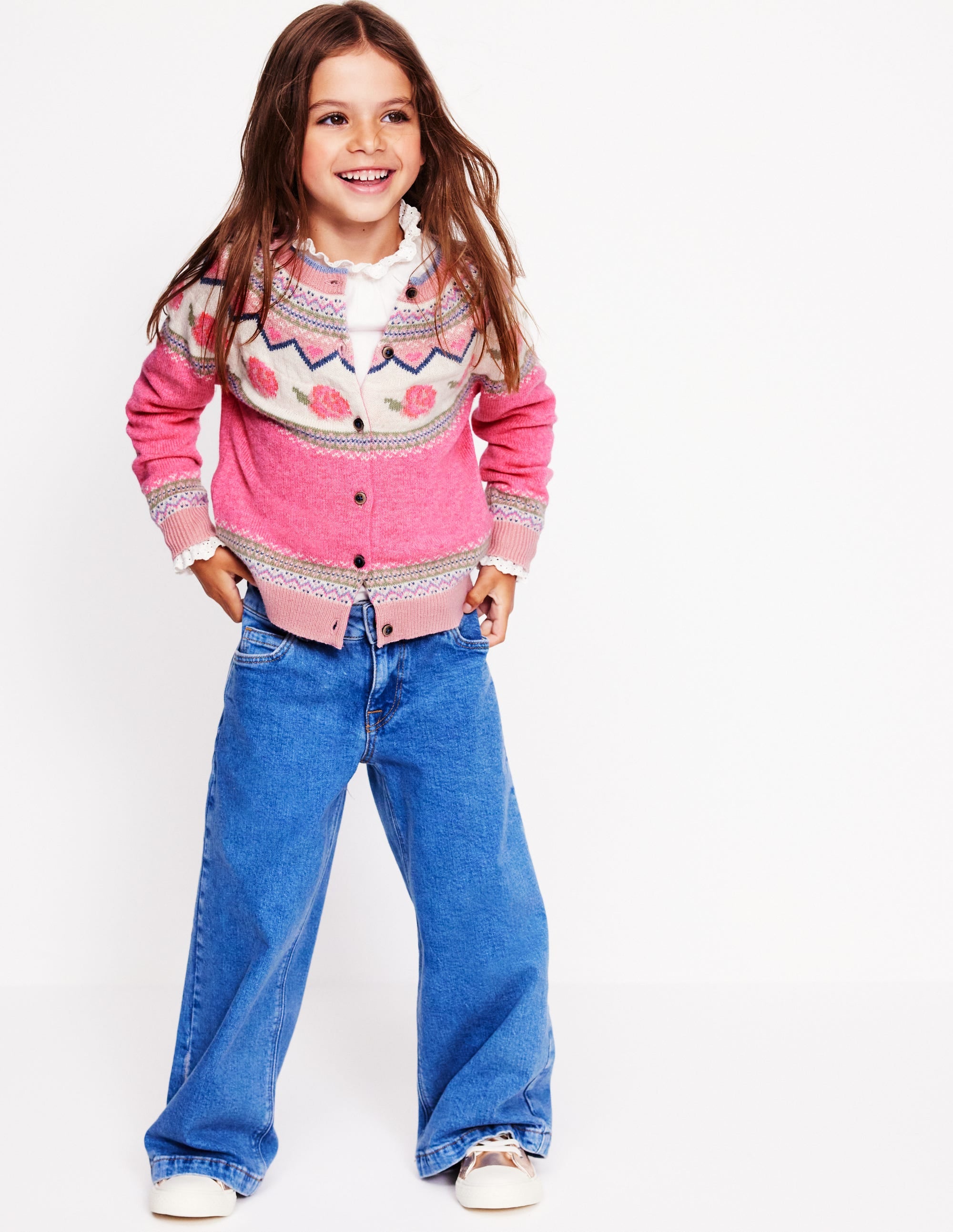  Edie Fair Isle Cardigan-Jam Marl Roses、mySite、ashleygrahame