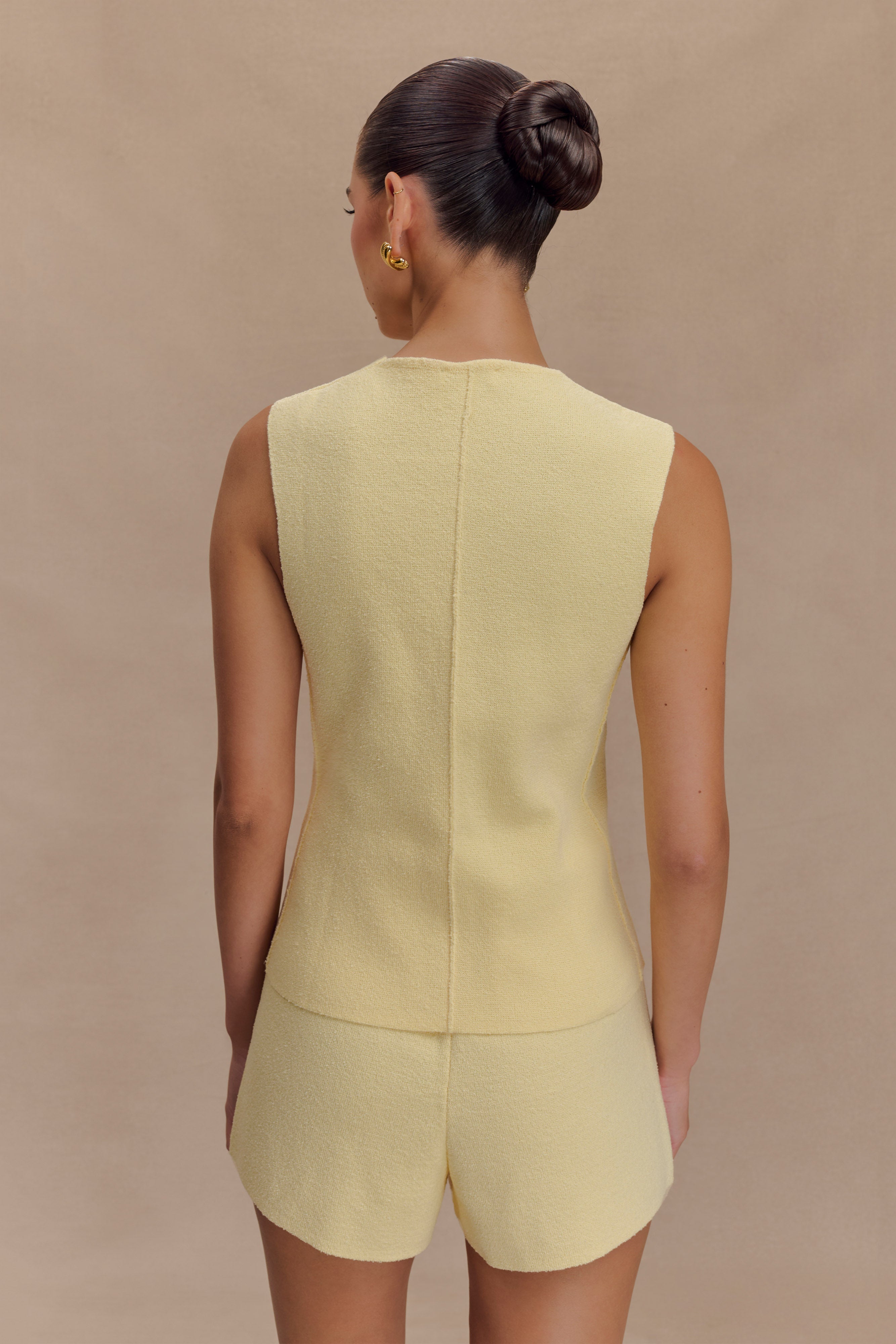 Malika Knit Shorts - Lemon、mySite、solidvoid