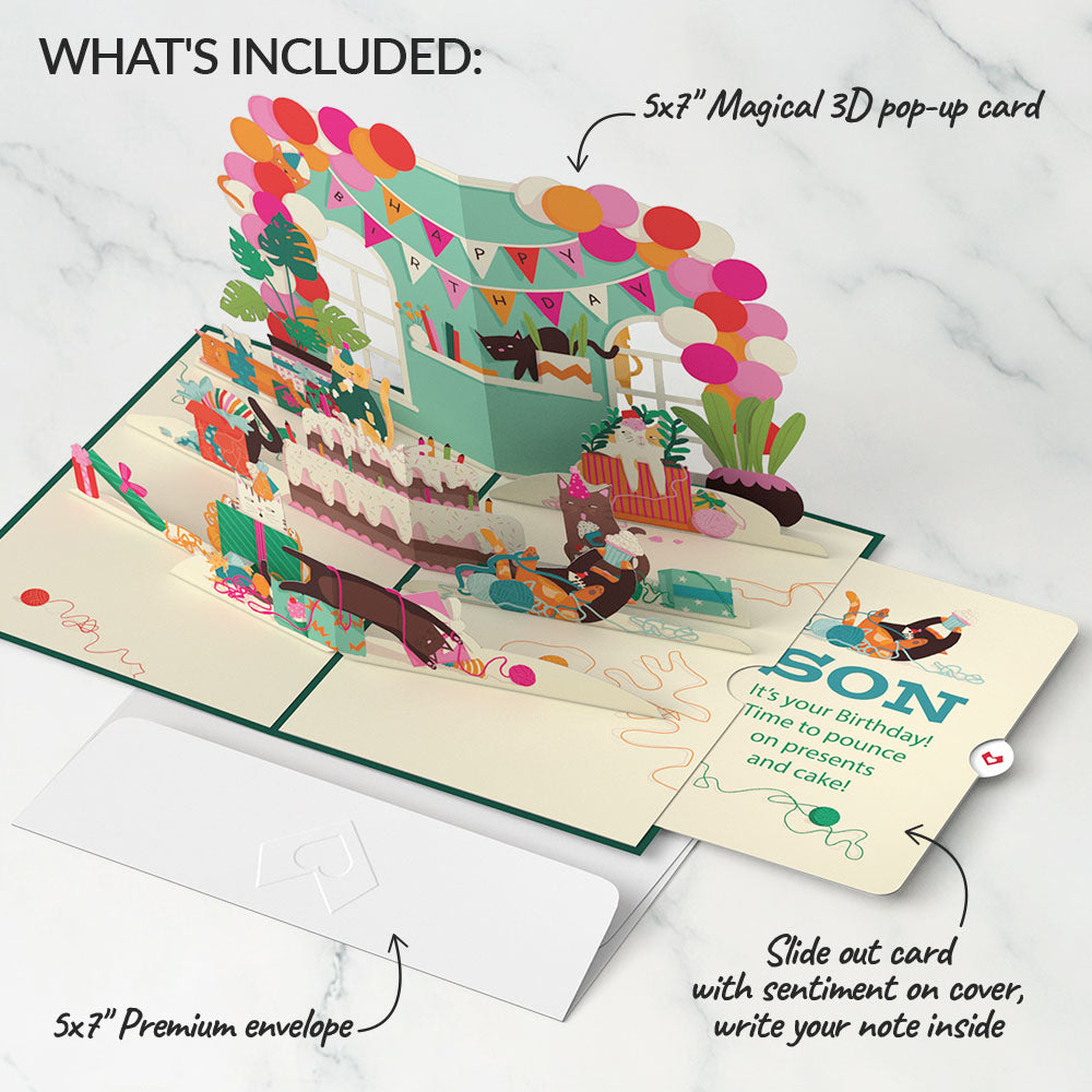 Party Cats Birthday Pop-Up Card and Sentiment Set for Son、mySite、solidvoid