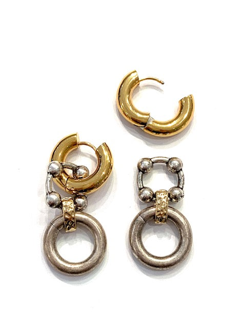 Paula Rosen Jewelry Sal Two Tone Earrings、mySite、noshort