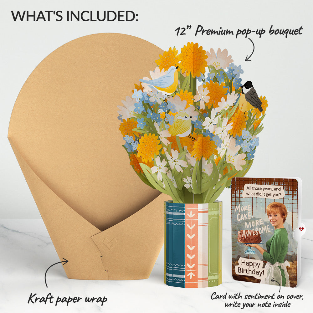 Spring Joy Birthday Bouquet and More Cake More Awesome Sentiment Set、mySite、solidvoid