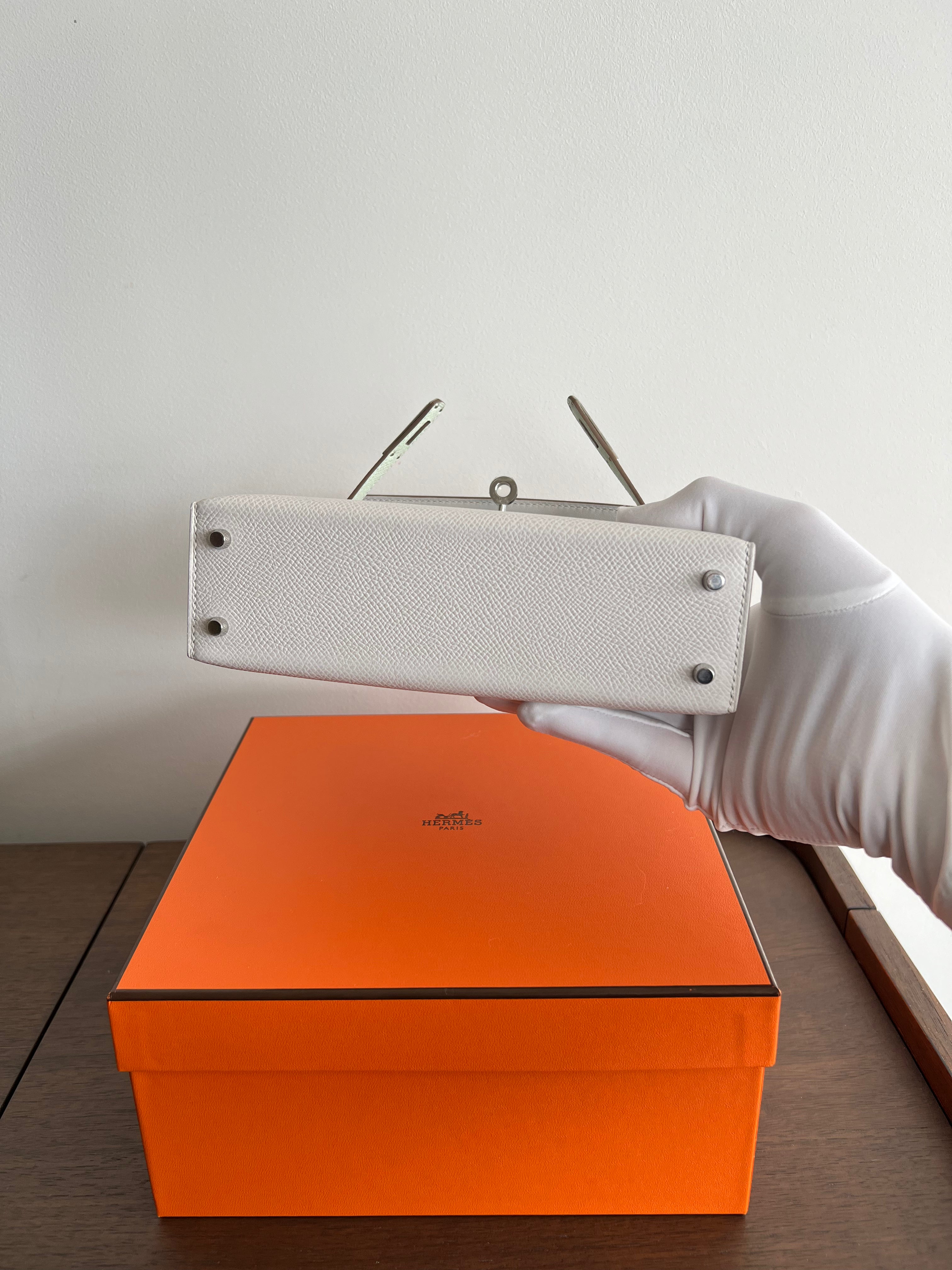 Hermès Mini Kelly 20 Gris Pale / Vert Fizz / Graphite Epsom PHW、mySite、garminoutage.com