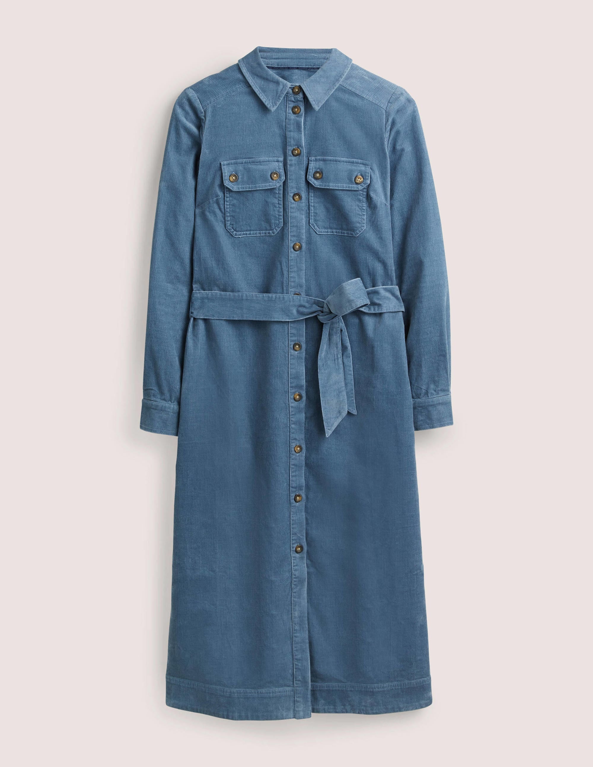  Corduroy Midi Shirt Dress-Mid Blue、mySite、ashleygrahame